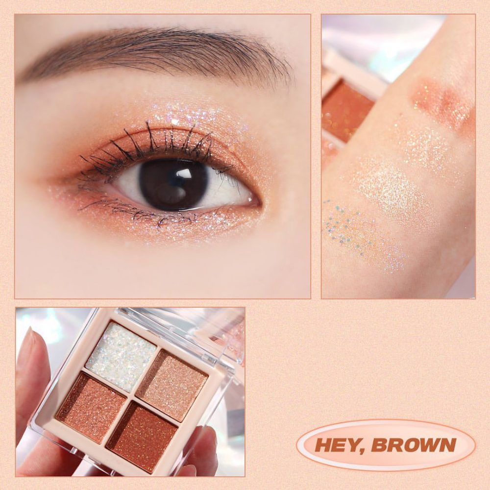 CLIO Twinkle Pop Pearl Flex Glitter Eye Palette #02 Hey, Brown