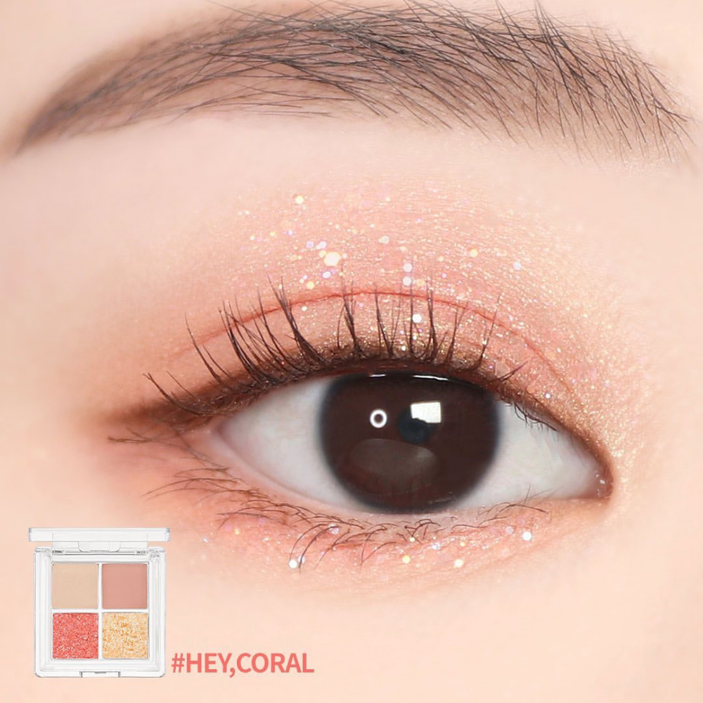CLIO Twinkle Pop Pearl Flex Glitter Eye Palette #03 Hey, Coral