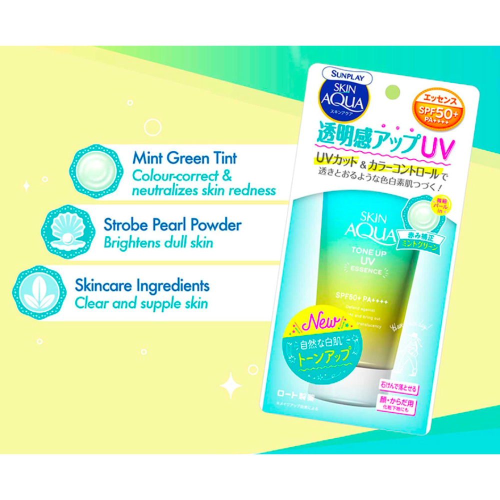 ROHTO Skin Aqua Tone-up UV Essence 80g #MINT GREEN